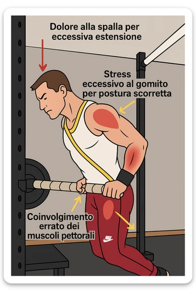 Dolore nel dip per errori di tecnica, facciamo capire bene i dolori in italiano sticker