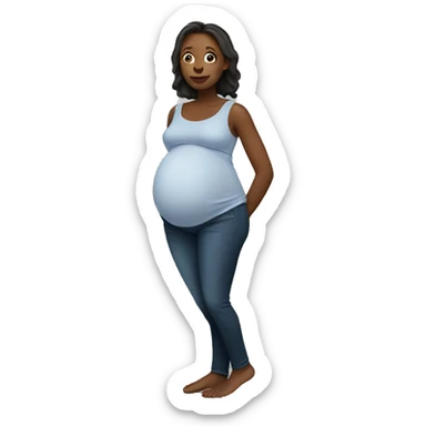 White pregnant woman  sticker