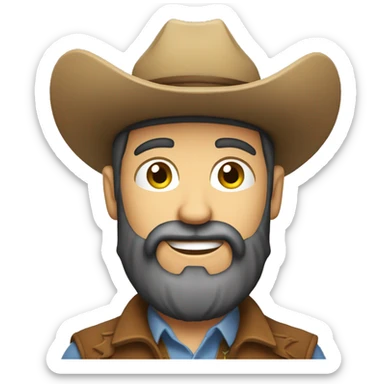 Caucasian male with a beard dressed as a cowboy sticker