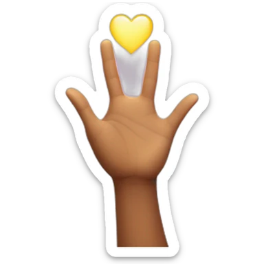 Hand heart shine sticker