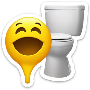 Smiley face pooping on the toilet  sticker
