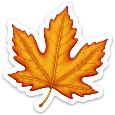 A cute 3D emoji of a fall leaf sticker