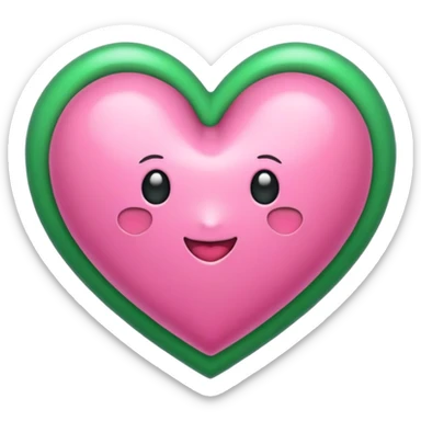 puedes hacer un corazón rosa con un lazo verde?, que sea parecido a este “💝” pero con el lazo verde  sticker