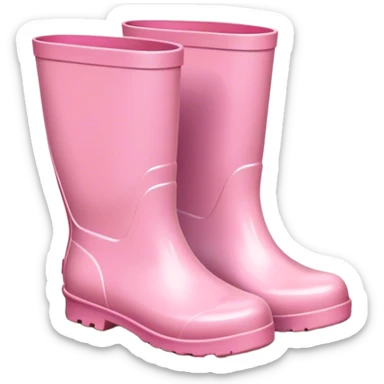  light pink rain boots in puddle sticker