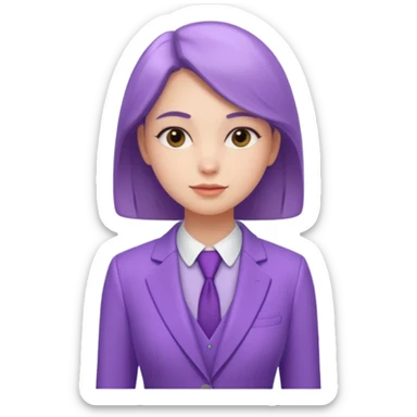 lavender-purple girl's Suit, smooth rounded neckline, simple design, glossy surface, plain background. Negative: Girls, only suit. sticker