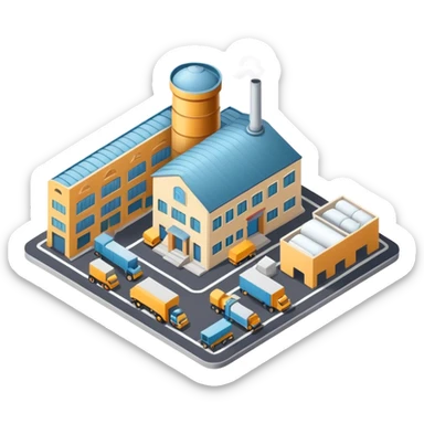 Isometric furniture factory sticker