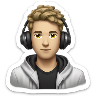 White Mexican teenage Dj free fire sticker