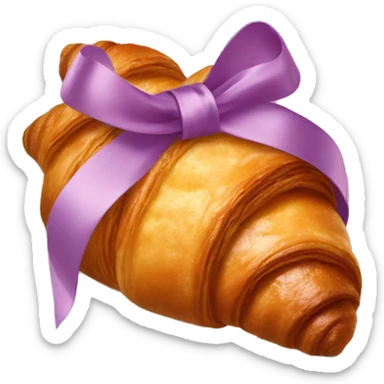 A croissant tied with a silk ribbon sticker