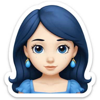 Smurffete with black hair sticker