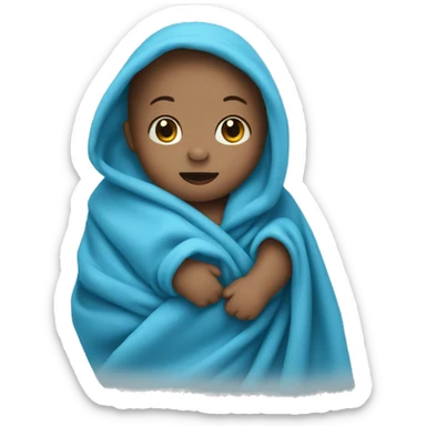 a little baby wrapped in blue blanket sticker