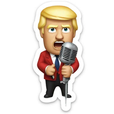 Trump rapping with microphone sticker