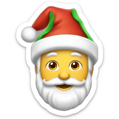 cheerful Santa Claus with a green hat  sticker