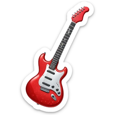 red glitter guittar sticker