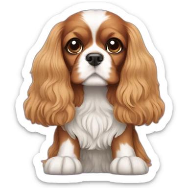 king Charles cavalier cavoodle with straight hair sticker