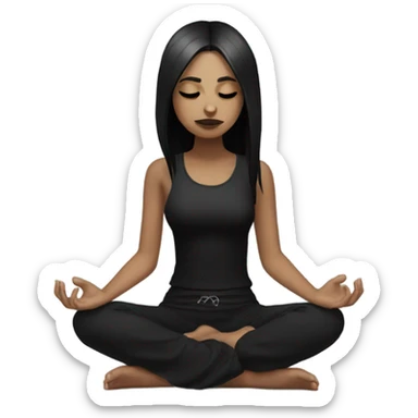 goth girl meditating sticker