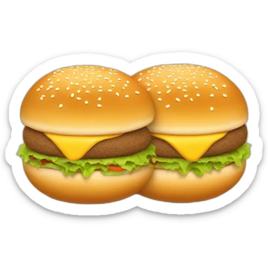 two hamburger buns hanging out and cuddling sticker