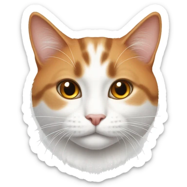 orage and white cutw cat sticker
