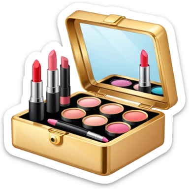 five cosmetic products in jewel box sticker