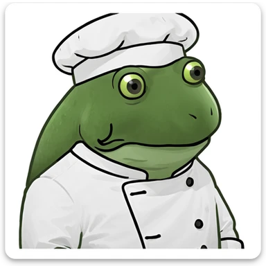 bufo in a chef coat sticker