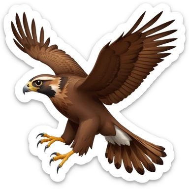 dynamic falcon in mid-flight evoking Puy du Fou theme park sticker