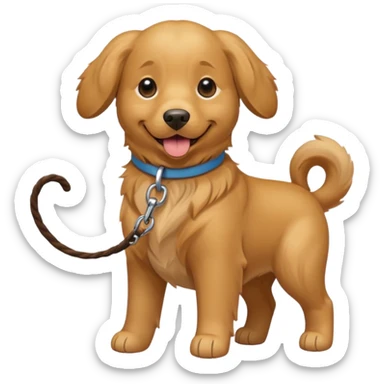 Dog on a leash sticker