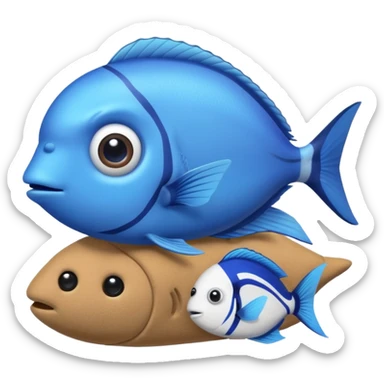 baby blue tang fish next to a teddy bear sticker