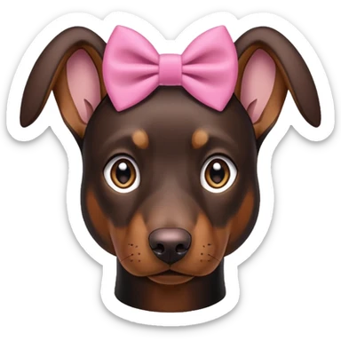 doberman with pink bow sticker