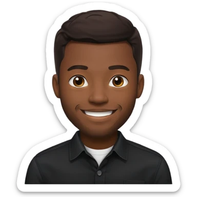 Handsome black man in a black button up shirt  sticker