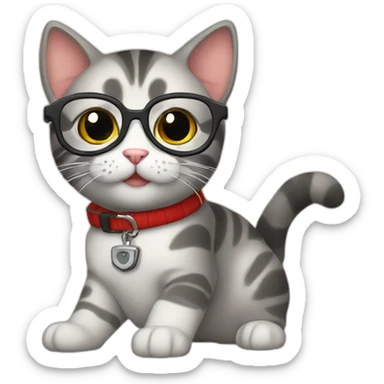 cute cat geek sticker
