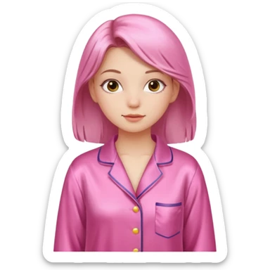 Girl 18 year in pink Pajamas  sticker