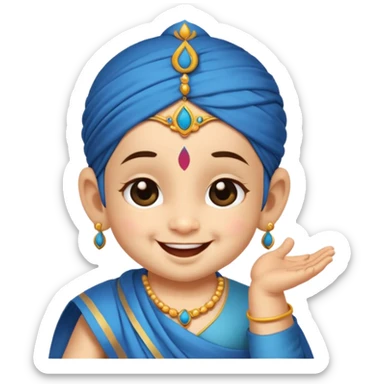 Naughty baby krisna winking  sticker