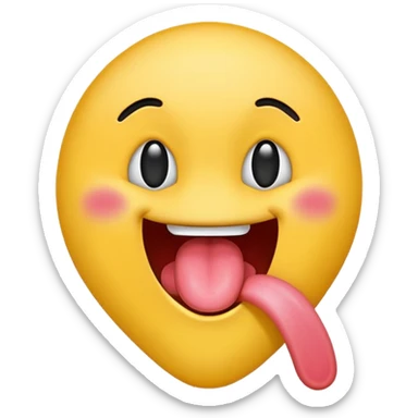 The emoji with a tounge sticking out but its making a straight face sticker