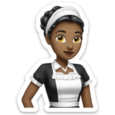 white girl dressed as a maid sticker
