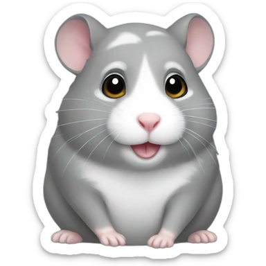gray hamster sticker