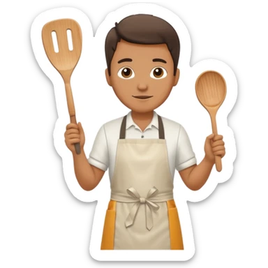 man cooking in a kitchen full body sticker