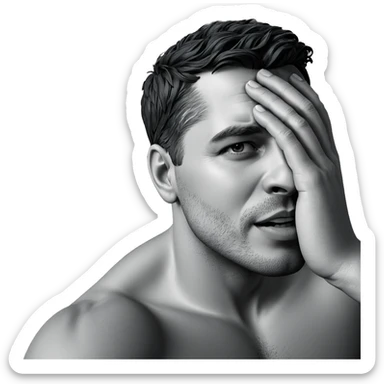 monochrome portrait of a man sticker