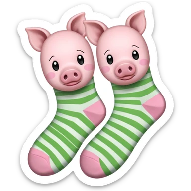 socks with pig face ofinger pig cucumber them sticker