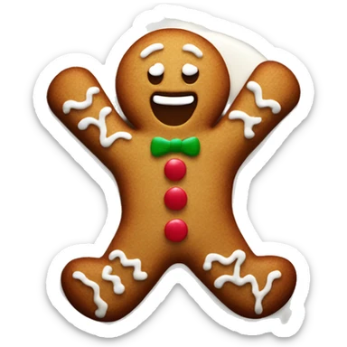 Gingerbread man on cake sticker