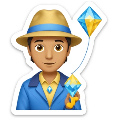 Man with diamond kite,Kite Flyers sticker