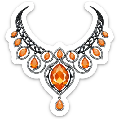 fantasy-magic-orange-necklace-diamonds sticker