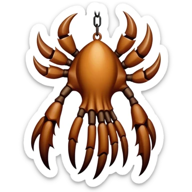 Brown claw with seven talons hanging downwards (not sentient) sticker