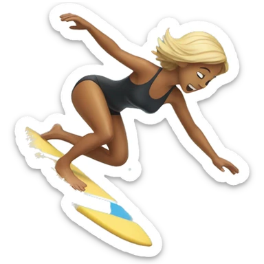 Surfer Girl falling in the Water sticker
