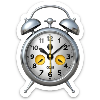 classic alarm clock with bells sticker