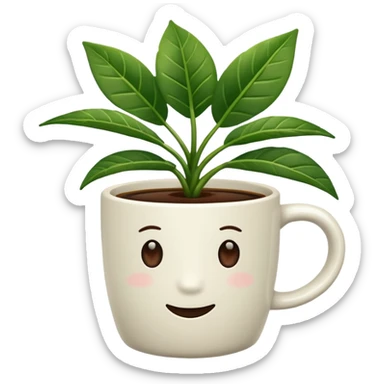 coffee cup houseplant sticker