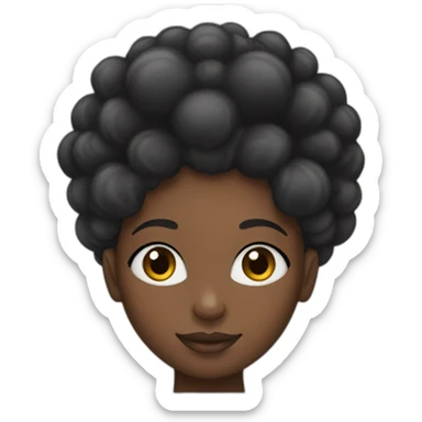 black girl with two afro hair puffs sticker