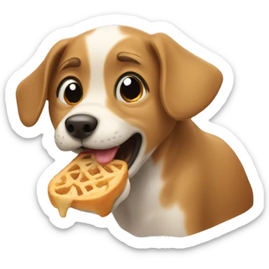 Dog eating  sticker