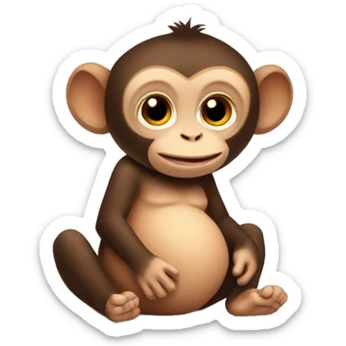 pregnant monkey sticker