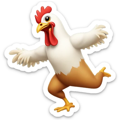 A chicken dancing  sticker