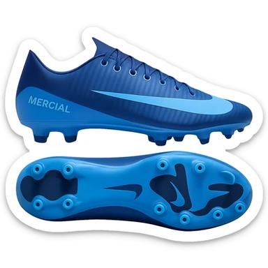 Edit the Nike Mercurial Vapor football boot in blue colorway, keep the style and details exactly as in the reference image, with no background. sticker