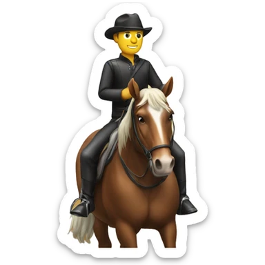  horse riding man sticker